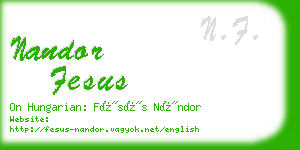 nandor fesus business card